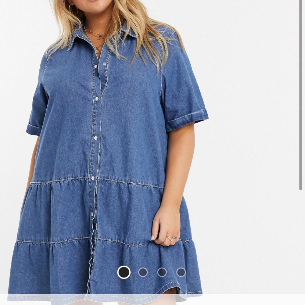 NWT Missguided Denim tiered dress
